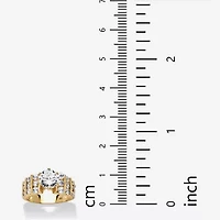 DiamonArt® Womens 3 1/4 CT. T.W. White Cubic Zirconia 18K Gold Over Silver Engagement Ring