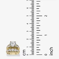 DiamonArt® Womens White Cubic Zirconia 14K Gold Over Silver Bridal Set