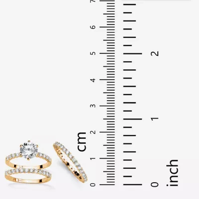 Womens 3 3/4 CT. T.W. Cubic Zirconia 14K Gold Over Silver Bridal Set