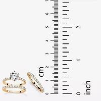 Womens 3 3/4 CT. T.W. Cubic Zirconia 14K Gold Over Silver Bridal Set