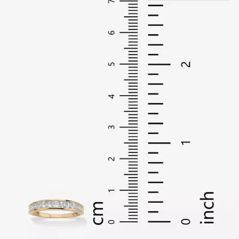 DiamonArt® 2MM / CT. T.W. White Cubic Zirconia 18K Gold Over Silver Band