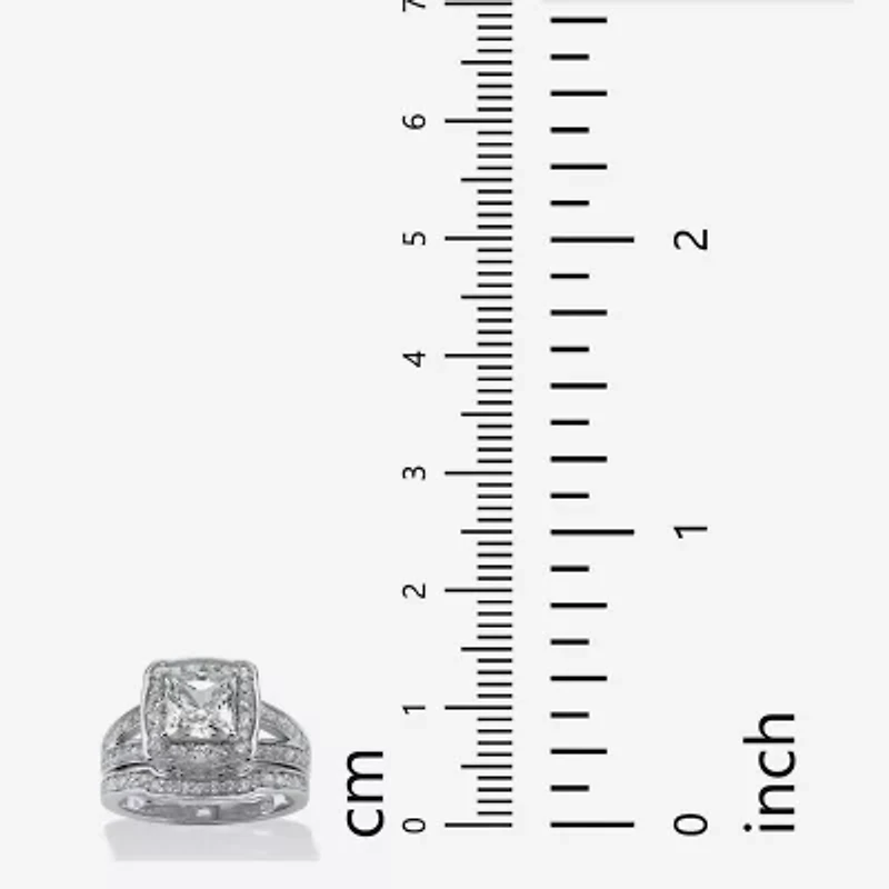 Womens 2 1/2 CT. T.W. Cubic Zirconia Platinum Over Silver Bridal Set
