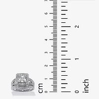 Womens 2 1/2 CT. T.W. Cubic Zirconia Platinum Over Silver Bridal Set
