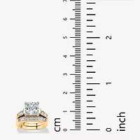 DiamonArt® Womens 2 3/4 CT. T.W. White Cubic Zirconia 14K Gold Over Silver Bridal Set