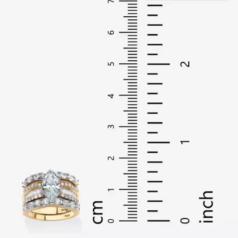 DiamonArt® Womens 4 1/2 CT. T.W. White Cubic Zirconia 18K Gold Over Silver Bridal Set