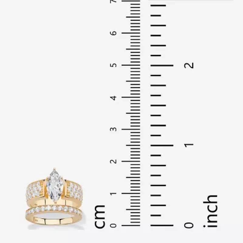 DiamonArt® Womens 3 CT. T.W. White Cubic Zirconia 14K Gold Over Silver Bridal Set