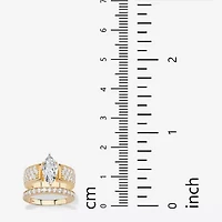 DiamonArt® Womens 3 CT. T.W. White Cubic Zirconia 14K Gold Over Silver Bridal Set