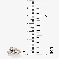 DiamonArt® Womens 2 1/5 CT. T.W. White Cubic Zirconia 18K Rose Gold Over Silver Cocktail Ring