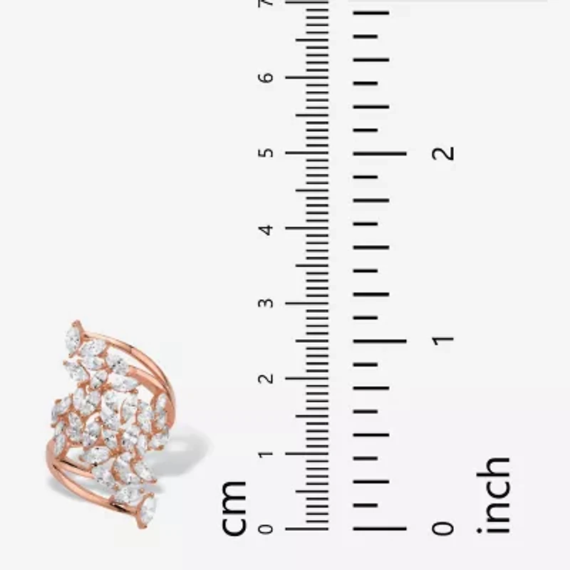 DiamonArt® Womens 4 1/4 CT. T.W. White Cubic Zirconia 14K Rose Gold Over Silver Cocktail Ring