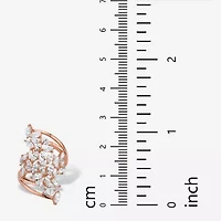 DiamonArt® Womens 4 1/4 CT. T.W. White Cubic Zirconia 14K Rose Gold Over Silver Cocktail Ring