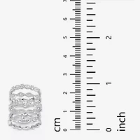 Womens 15MM 1 1/2 CT. T.W. Cubic Zirconia Pure Silver Over Brass Band