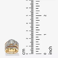 Womens 5 1/4 CT. T.W. Cubic Zirconia 18K Gold Over Brass Bridal Set