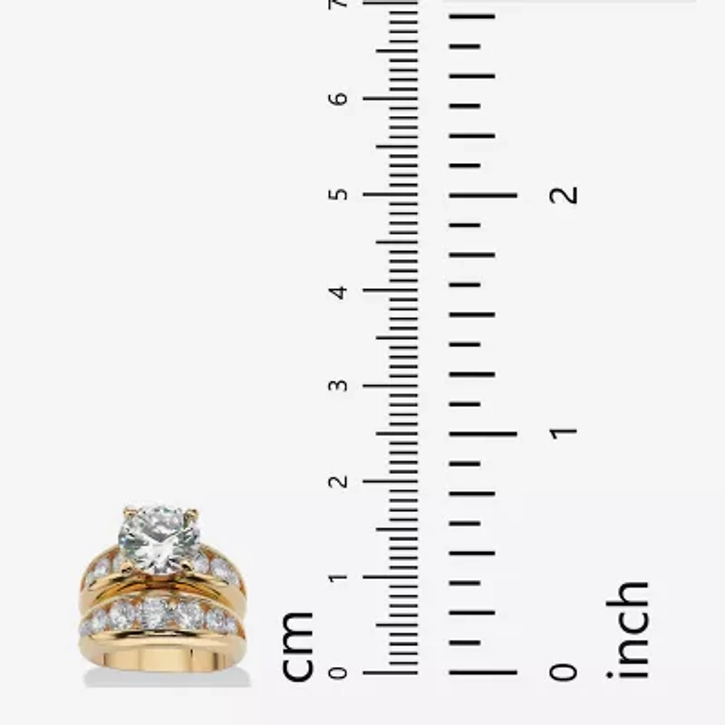 Womens Cubic Zirconia 14K Gold Over Brass Bridal Set