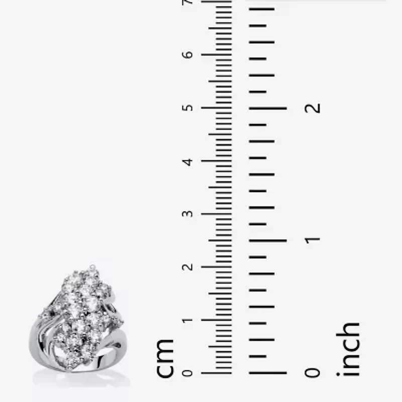 Womens 3 1/2 CT. T.W Cubic Zirconia Platinum Over Silver Cocktail Ring