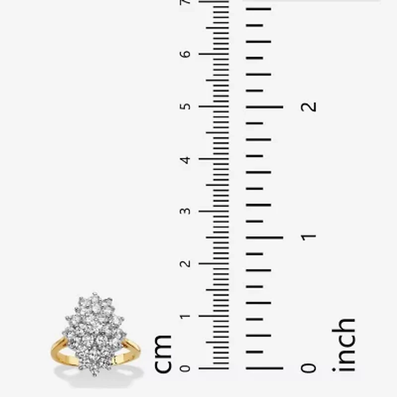 Womens 1/ CT. T.W. Cubic Zirconia 14K Gold Over Brass Cocktail Ring