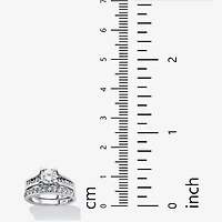 DiamonArt® Womens 1 3/4 CT. T.W. White Cubic Zirconia Platinum Over Silver Bridal Set