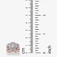 DiamonArt® Womens 2 1/3 CT. T.W. White Cubic Zirconia 14K Rose Gold Over Silver Bridal Set