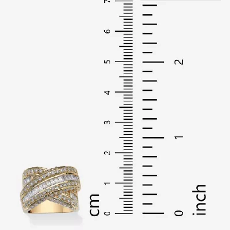 Womens 3 3/4 CT. T.W. Cubic Zirconia 14K Gold Over Brass Cocktail Ring