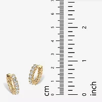 Womens 2 1/3 CT. T.W. Cubic Zirconia 14K Gold Over Brass 15mm Hoop Earrings