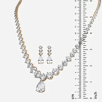 DiamonArt® Womens 2-pc. White Cubic Zirconia 14K Gold Over Brass Necklace Set