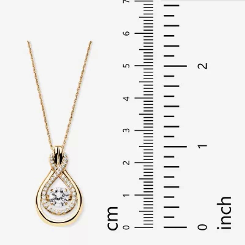 DiamonArt® Womens 1 1/4 CT. T.W. White Cubic Zirconia 14K Gold Over Silver Pendant Necklace