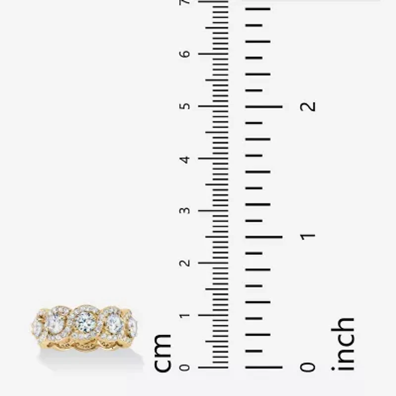 DiamonArt® 8MM 4 1/2 CT. T.W. White Cubic Zirconia 14K Gold Over Silver Band