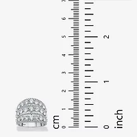 DiamonArt® Womens 5 1/4 CT. T.W. White Cubic Zirconia Sterling Silver Cocktail Ring