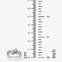DiamonArt® Womens 1 1/5 CT. T.W. White Cubic Zirconia Platinum Over Silver Promise Ring