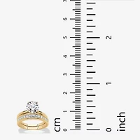 DiamonArt® Womens 2 1/5 CT. T.W. White Cubic Zirconia 18K Gold Over Silver Bridal Set