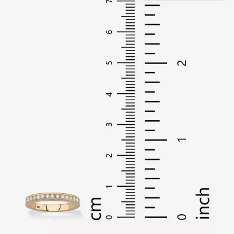 DiamonArt® 2.5MM 7/8 CT. T.W. White Cubic Zirconia 18K Gold Over Silver Round Band