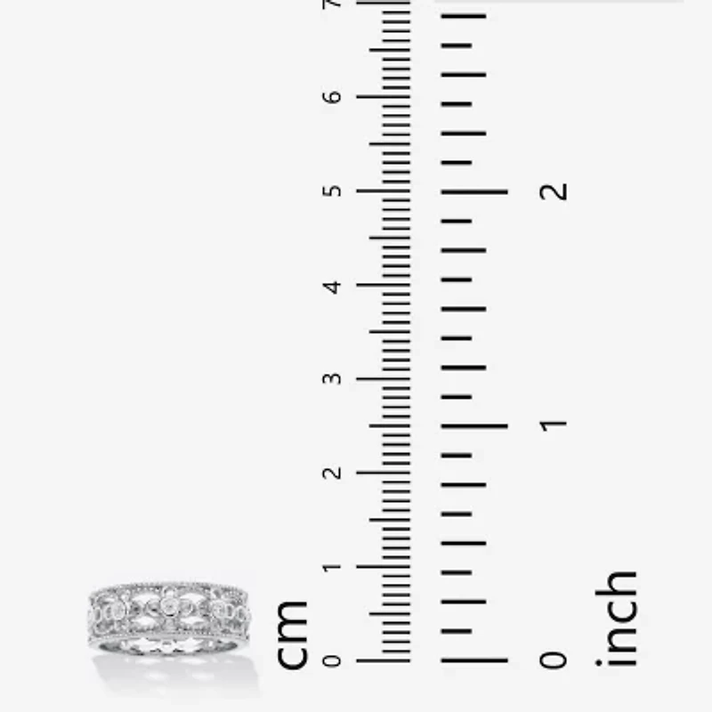 DiamonArt® 6.5MM 1/4 CT. T.W. White Cubic Zirconia Sterling Silver Round Band
