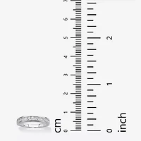 DiamonArt® 2MM 3/4 CT. T.W. White Cubic Zirconia Platinum Over Silver Square Band