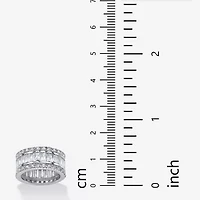 DiamonArt® 11.5MM White Cubic Zirconia Platinum Over Silver Round Band