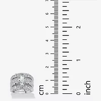 DiamonArt® Womens 3 CT. T.W. White Cubic Zirconia Sterling Silver Bridal Set