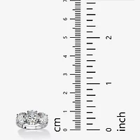 DiamonArt® Womens White Cubic Zirconia Platinum Over Silver Oval Engagement Ring