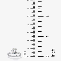 DiamonArt® Womens 1 7/8 CT. T.W. Lab Created White Sapphire Platinum Over Silver Round Engagement Ring