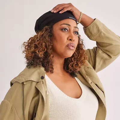 Grace Eleyae Satin-Lined Cap (Slap) Black Hair Bonnet - Size Medium