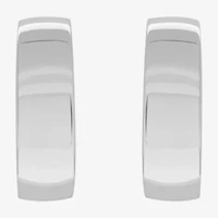 Silver Reflections Womens 30mm Hoop Earrings