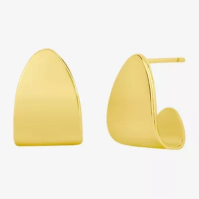Silver Reflections Womens 14K Gold Over Brass 16mm Hoop Earrings