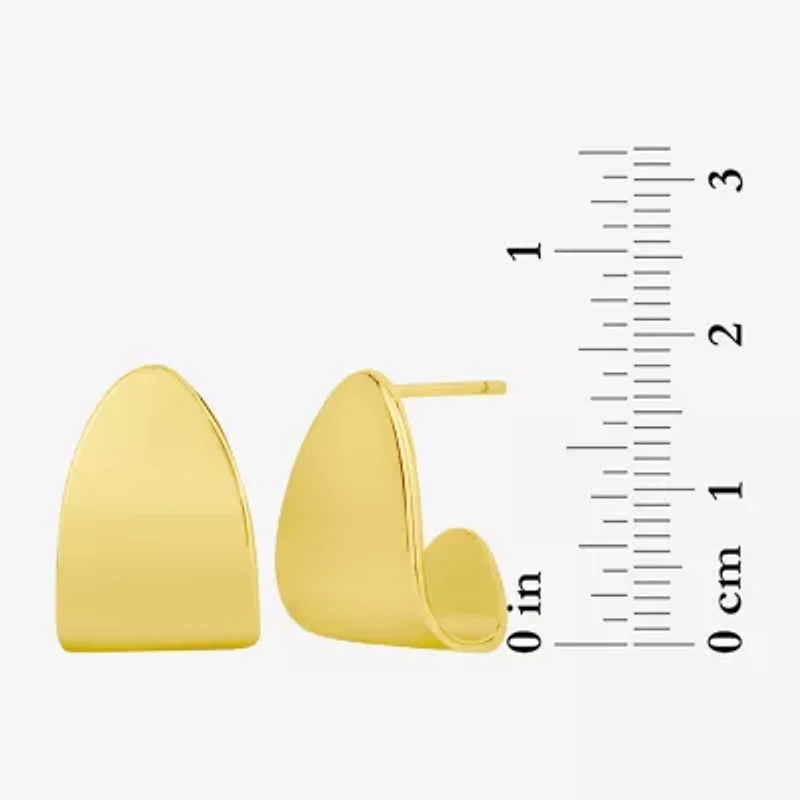 Silver Reflections Womens 14K Gold Over Brass 16mm Hoop Earrings