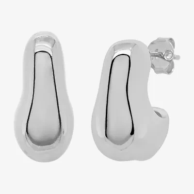 Silver Reflections Womens 20mm Hoop Earrings