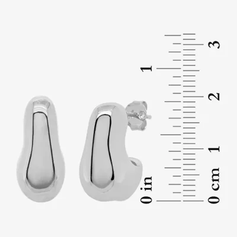 Silver Reflections Womens 20mm Hoop Earrings