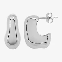 Silver Reflections Womens 20mm Hoop Earrings