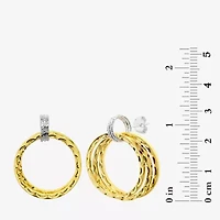 Silver Reflections Door Knocker Womens 14K Two Tone Gold Drop Earrings