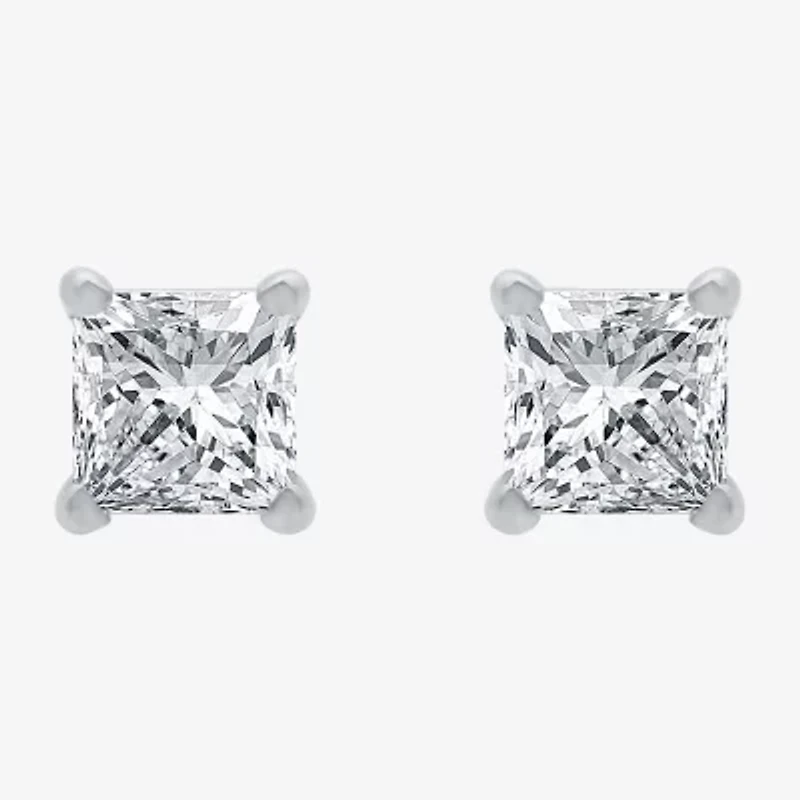 Everstar 1/2 CT. T.W. Lab-Grown (G / SI1-SI2) Diamond Princess-cut Stud Earrings 10K or 14K Gold