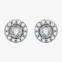 3/8 CT. T.W. Natural White Diamond 10K Gold 7.2mm Round Stud Earrings