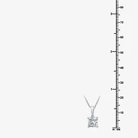 Womens 1 CT. Lab Grown White Diamond 10K White Gold 18 Inch Pendant Necklace