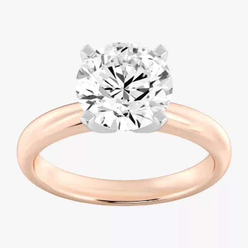 (G / Vs2) Womens 3 CT. Lab Grown White Diamond 14K Rose Gold Round Solitaire Engagement Ring
