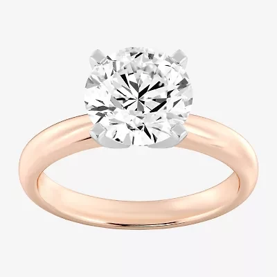 (G / Vs2) Womens 3 CT. Lab Grown White Diamond 14K Rose Gold Round Solitaire Engagement Ring