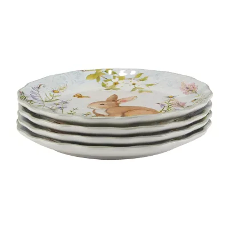 Certified International Easter Meadow 4-pc. Earthenware Dessert Plate